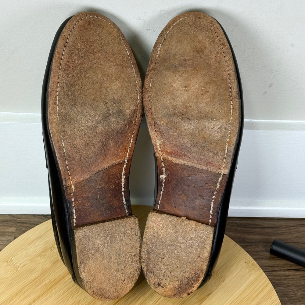 Sebago Hand Sewn Penny Loafers Men's 10.5 D Black Leather Classic Slip On 99430W - Picture 7 of 9